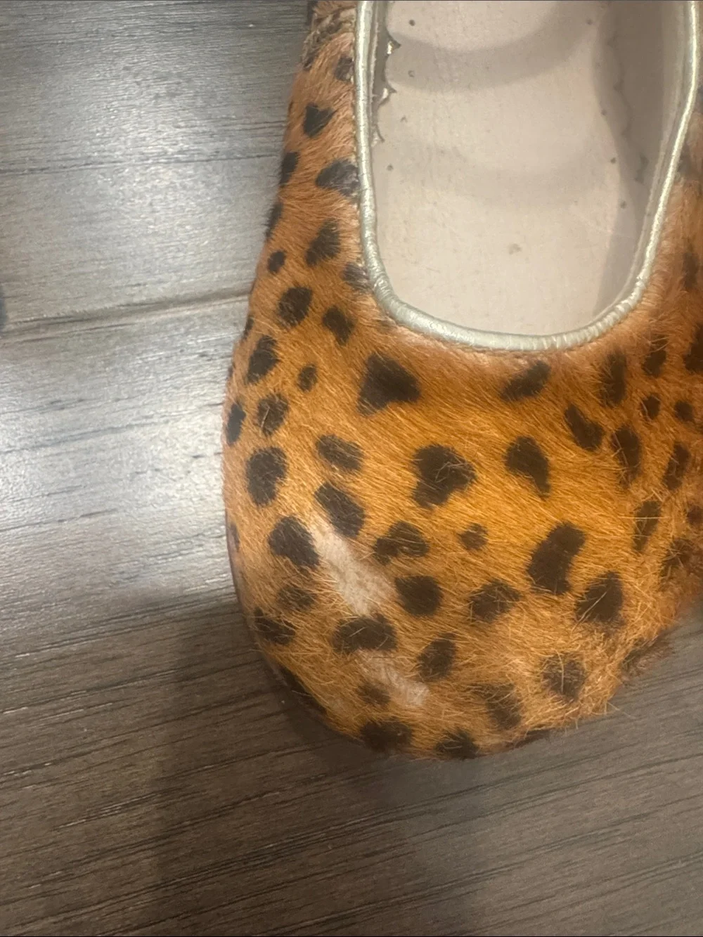 Mini Boden Leopard-Print Mary Jane Shoes in Tan and Black